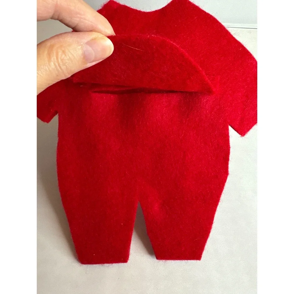 Red Felt Christmas Onesie Stocking Stuffer‎ Ornament Santa Underwear Gag Gift